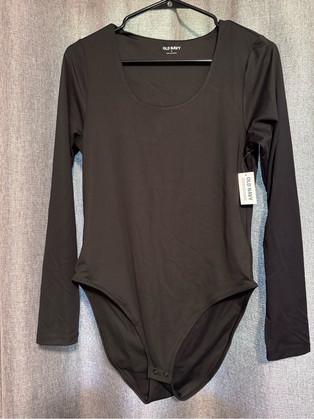 Old Navy Black Scoop Neck Long Sleeve Bodysuit